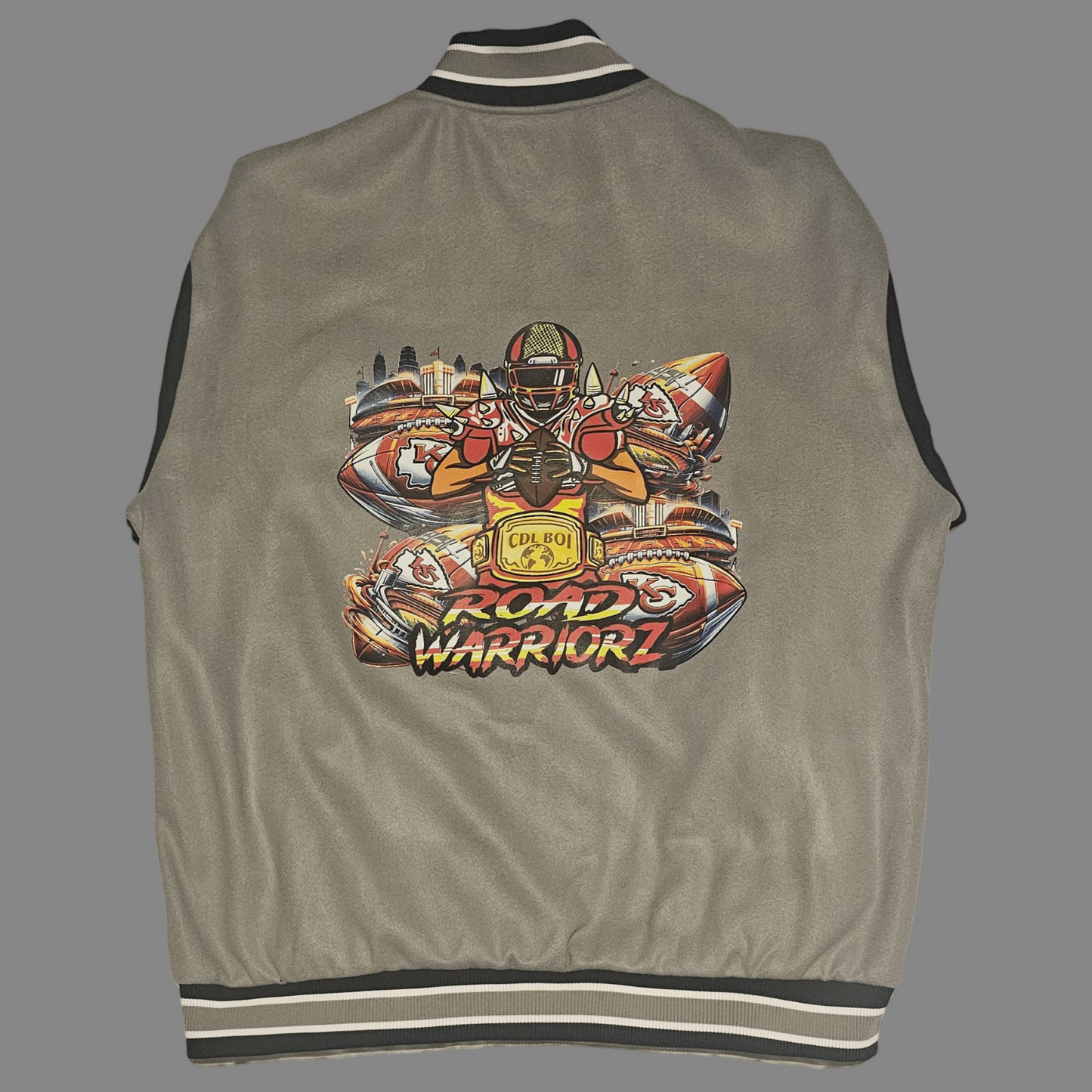 Road Warriorz KC Cartoon Stadium Bomber Jacket