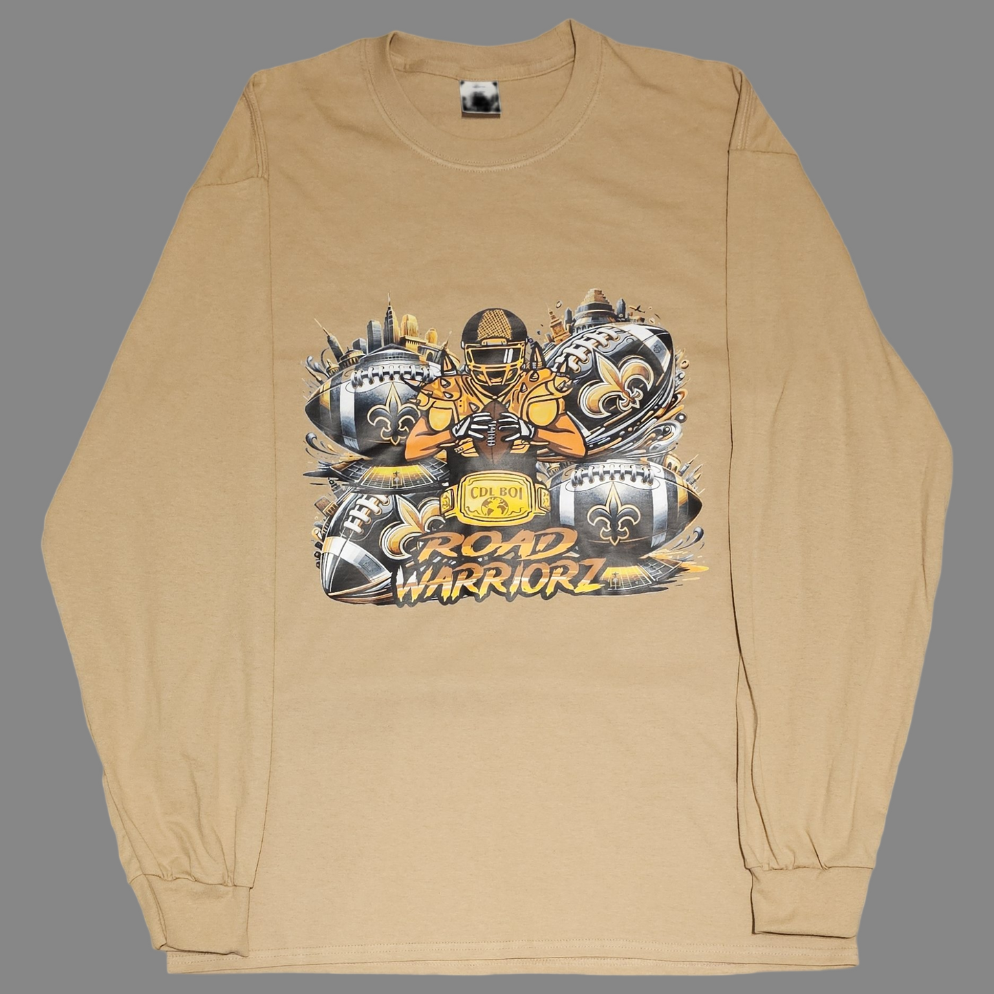 Road Warriorz Saints Cartoon Stadium Long Sleeve