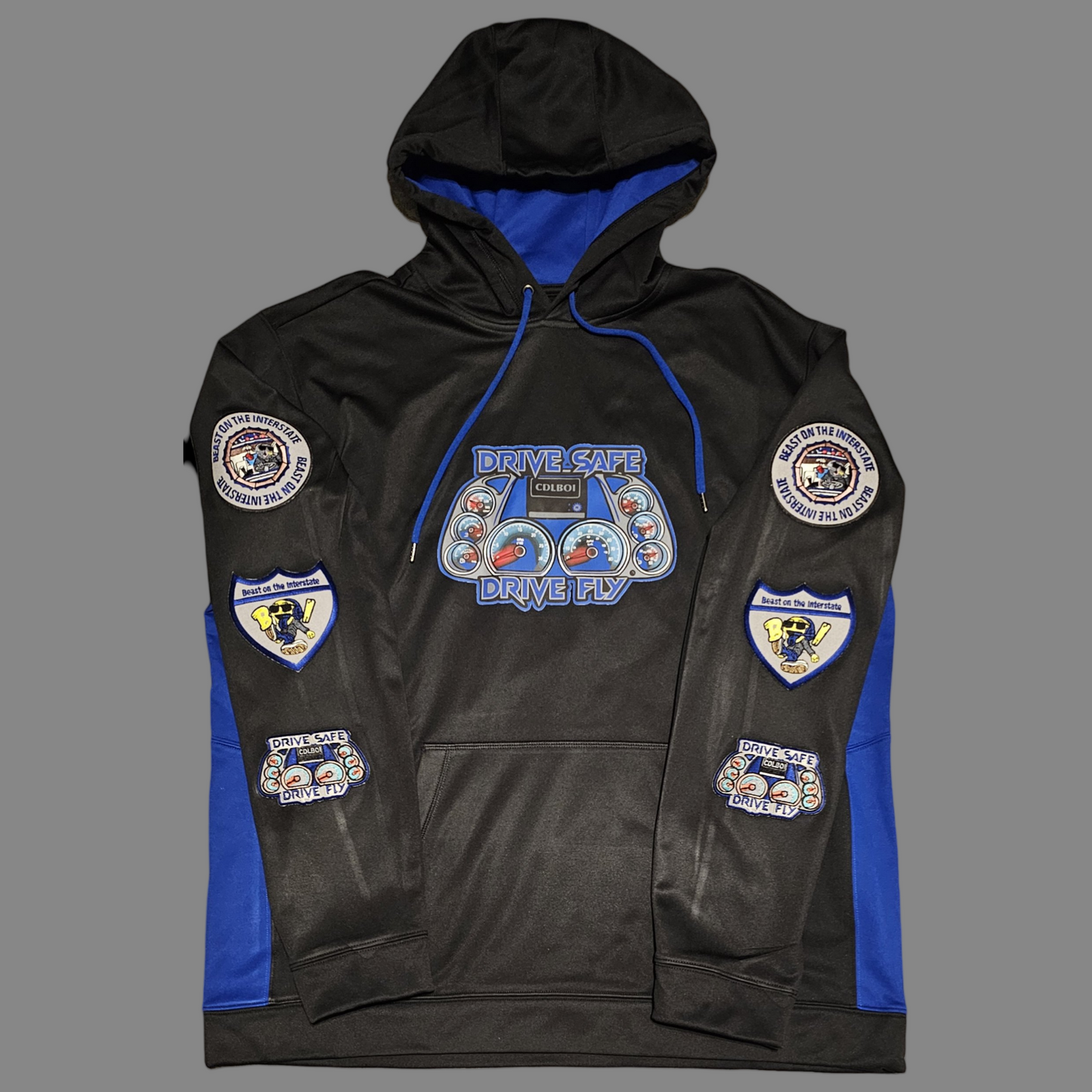 CDL BOI Drive Safe Dashboard Fly Patch Hoodie