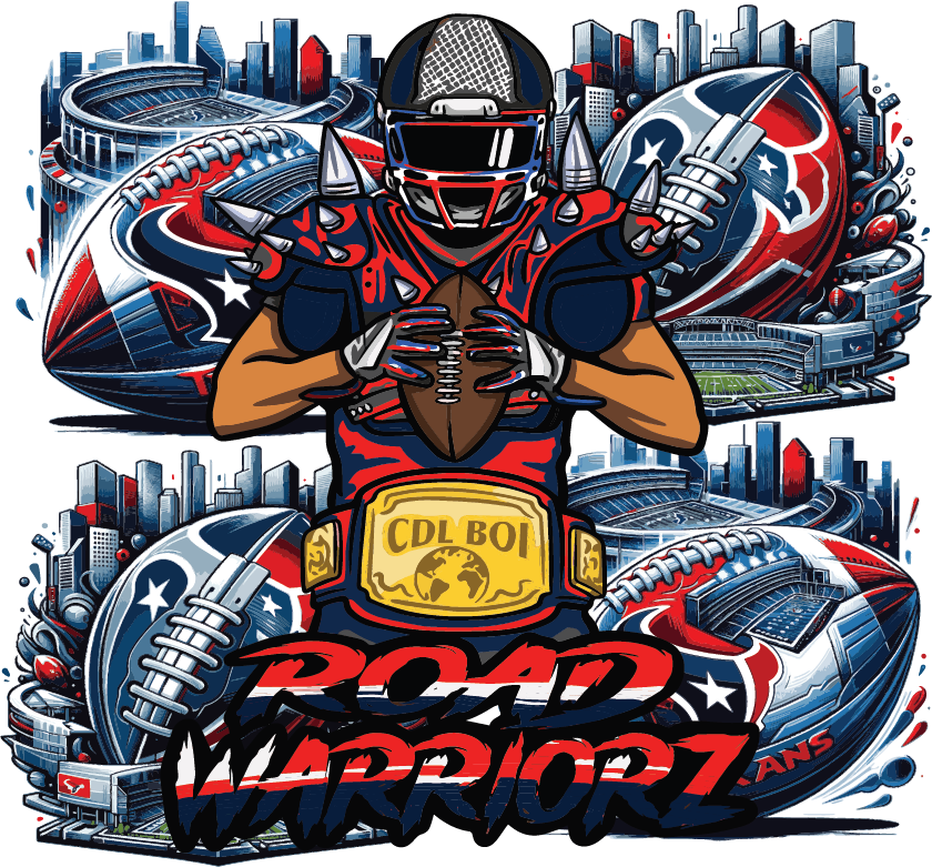 Road Warriorz Texans Cartoon Stadium Long Sleeve